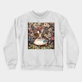 Alice in Wonderland. "Tea Party with the Mad Hatter and the Cheshire Cat" Crewneck Sweatshirt